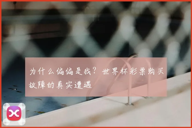 为什么偏偏是我?世界杯彩票购买故障的真实遭遇